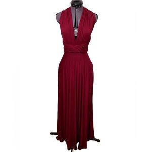 Lulu's Women's Burgundy Maxi Dress "Tricks of the Trade" | XS